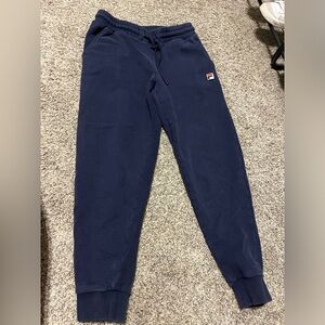 Navy blue sweatpants.
